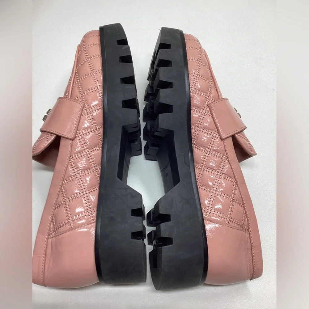 Tory Burch Women's Pink Mini Everly Chunky Leather Loafer Size  9